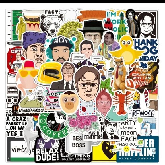 50 pc the fice TV show stickers Dunder Mifflin Friends and more - Picture 1 of 7